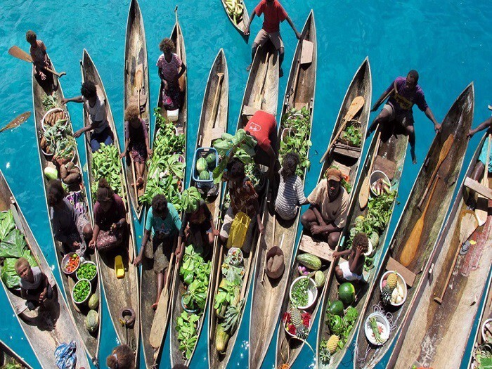 3. Плавучий рынок на Соломоновых островах, Австралия