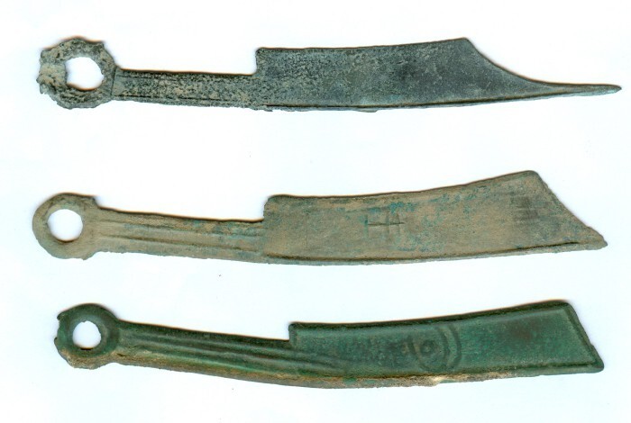 8. Деньги-ножи династии Чжоу (Китай, 600 г. до н.э. - 200 г. до н.э.)