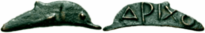 9. Монеты в виде бронзового дельфина (Ольвия, 500 г. до н.э. -300 г. до н.э.)