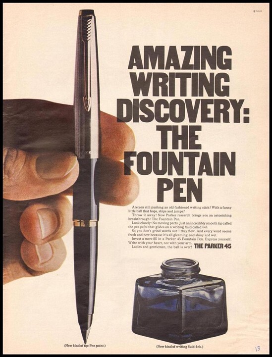 Parker 45, которая по сей день считается самой продаваемой перьевой ручкой во всем мире.