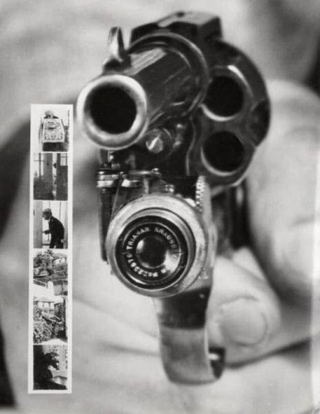 1. Пистолет с фотоаппаратом, срабатывающим непосредственно перед выстрелом, 1938 г.