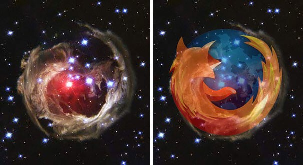 Звезда V838 Единорога и Firefox