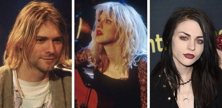 Курт Кобейн из Nirvana, Кортни Лав из Hole и Фрэнсис Бин Кобейн