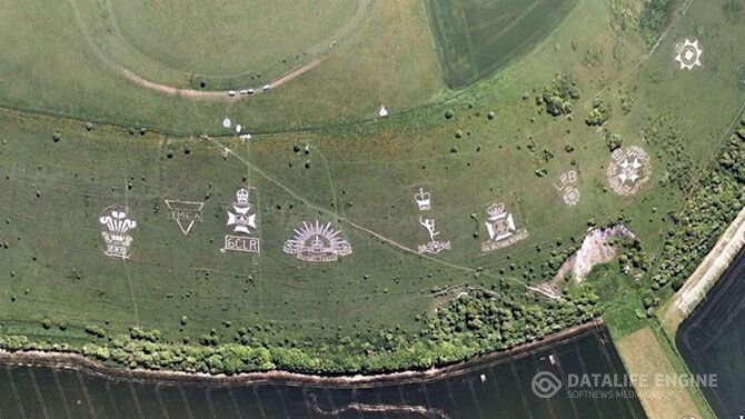 Фовантские знаки, фото из космоса, Великобритания. 