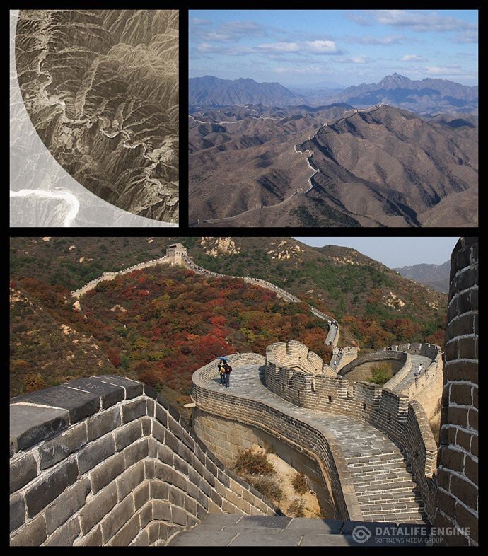 Великая Китайская стена, видна невооруженным взглядом из космоса, фото.