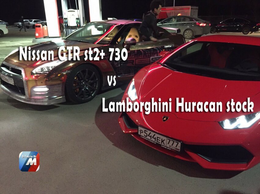 Lamborghini Huracan stock vs Nissan GTR st2+ 730 