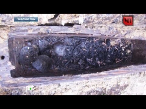 Житель Коми откопал у себя в гараже древние гробы с останками детей 