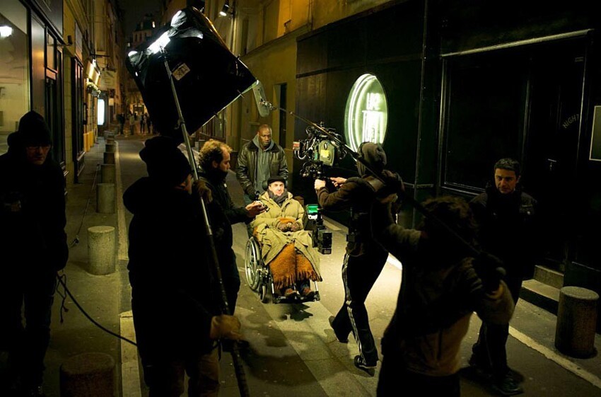 Франсуа Клюзе и Омар Си на съёмках фильма «1 + 1». Photo by Thierry Valletoux - © 2011 - Gaumont - Quad