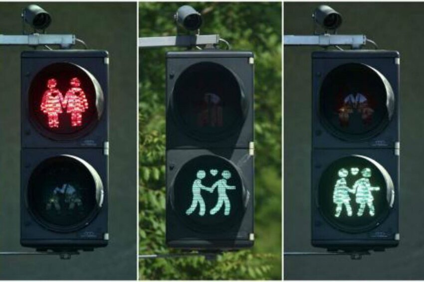 В Вене перед Евровидением установили «нетрадиционные» светофоры