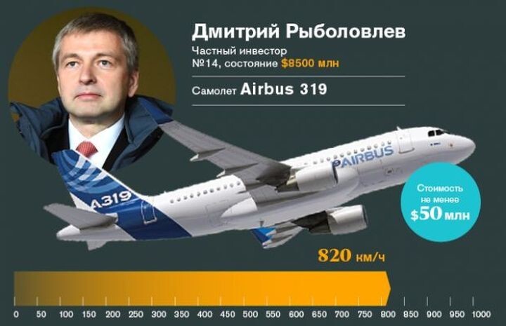3. Дмитрий Рыболовлев: самолет Airbus 319