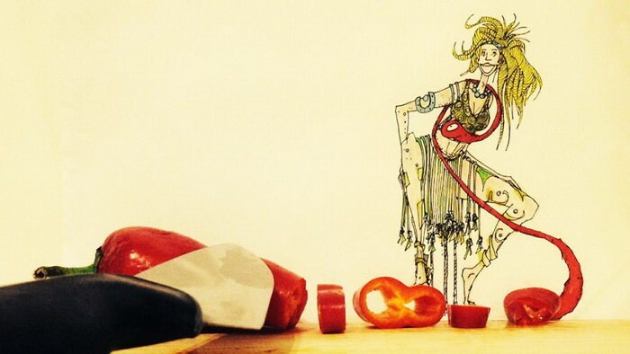 Турецкий художник создает иллюстрации, добавляя на них съедобные предметы 