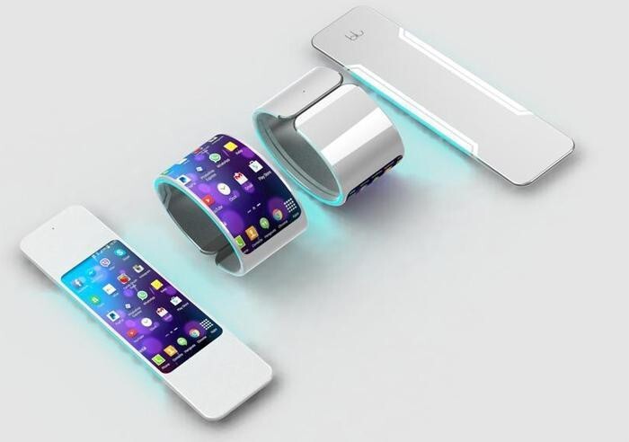 Blu: гибкий смартфон в виде браслета для ношения на запястье