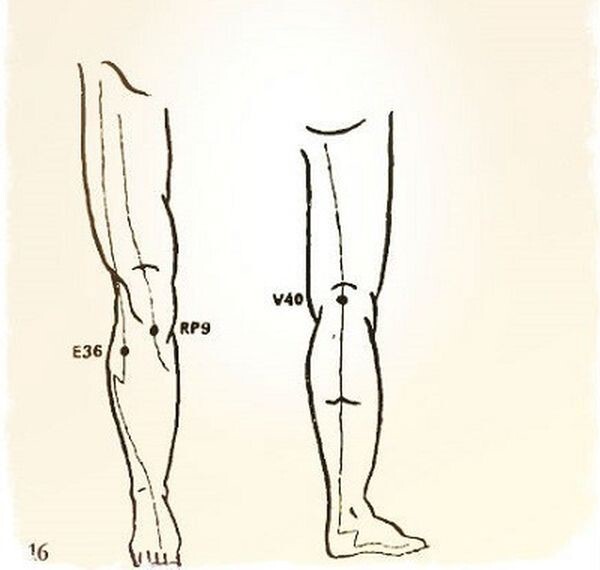 4. Используй эти точки чтобы снять боль в коленном суставе