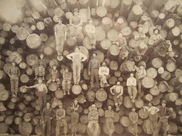 Первая трехмерная живопись - Лесорубы. США, 1900-е. 