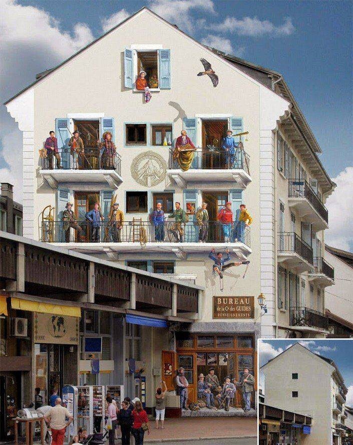 Невероятно реалистичные картины на торцах домов