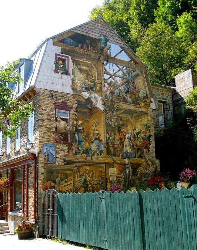 Невероятно реалистичные картины на торцах домов