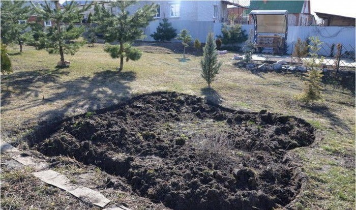 Декоративный прудик во дворе частного дома