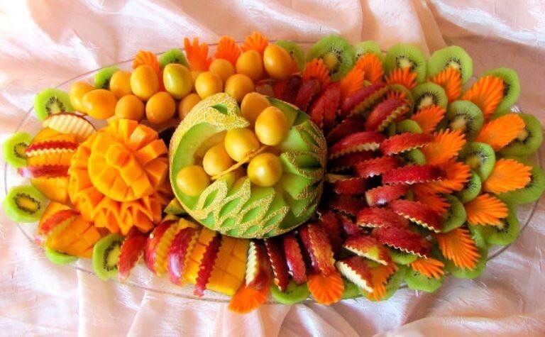 Варианты оформления фруктовых тарелок