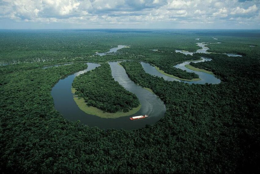Извилистая часть реки Амазонки, Бразилия (3°10’ S, 60°00’ W)