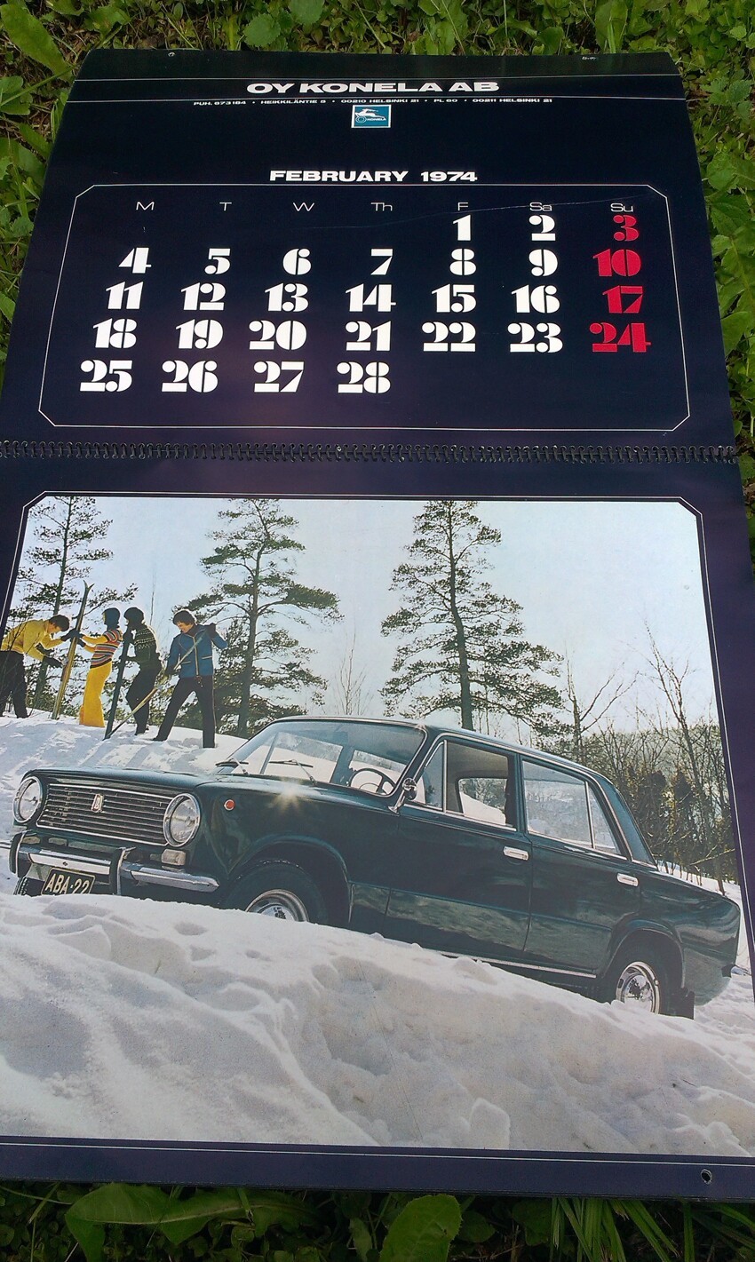 Автокалендарь 1974