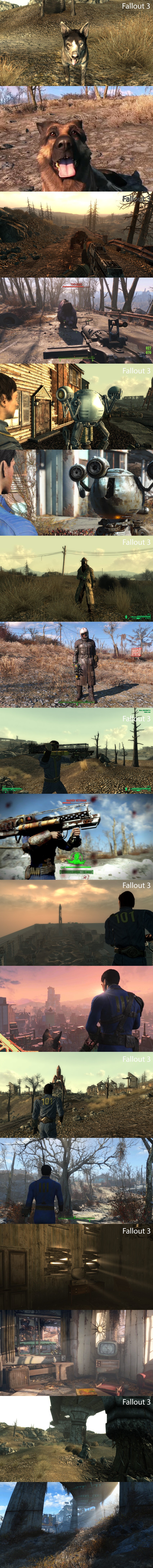 Fallout 4 vs Fallout 3 сравнение графики  