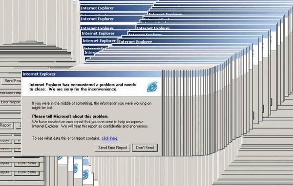 15. Как выглядел ваш экран перед тем, как Internet Explorer снова заработает.