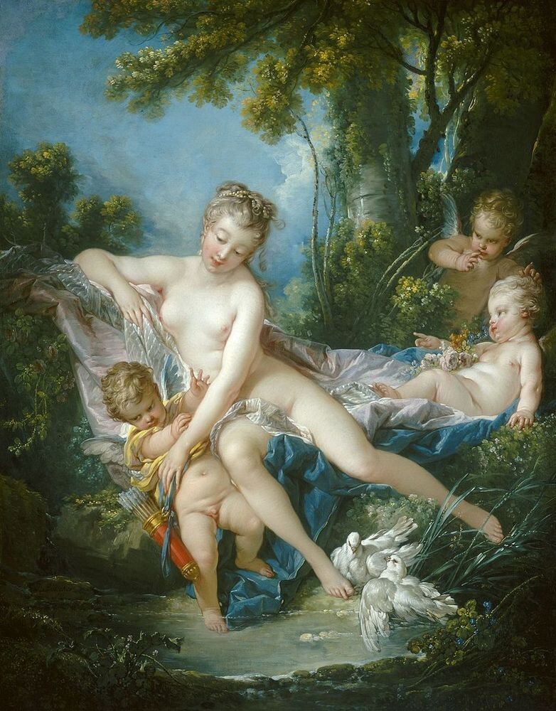 43. Франсуа Буше, "Венера, утешающая Амура", 1751