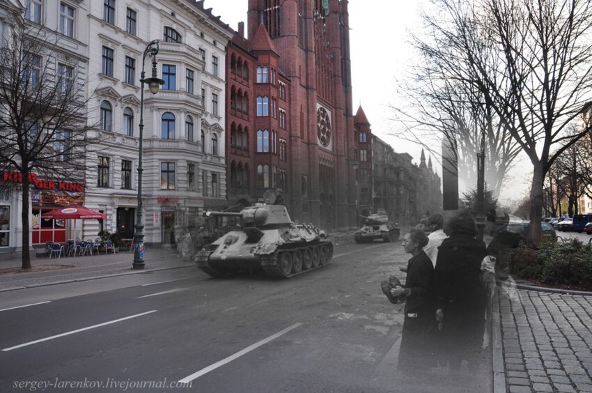 47. Берлин 1945-2010. Советские танки на ул. Мерингдамм - Mehringdamm.