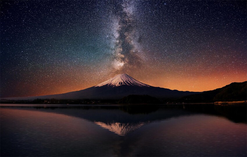 Млечный Путь над горой Фудзи, Япония