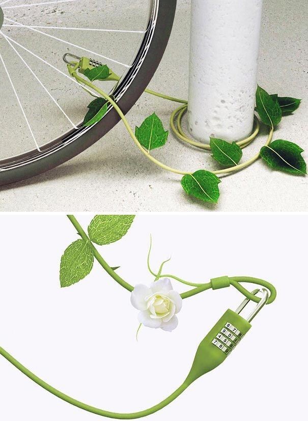Блокировка  для велосипеда в виде плюща