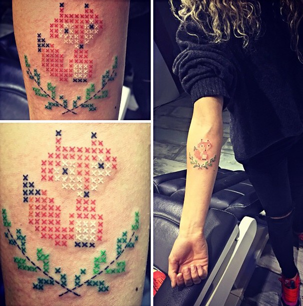 Татуировки крестиком 