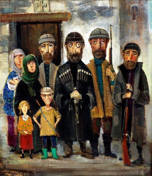 О грузинах с наивным оптимизмом - живопись Ладо Тевдорадзе
