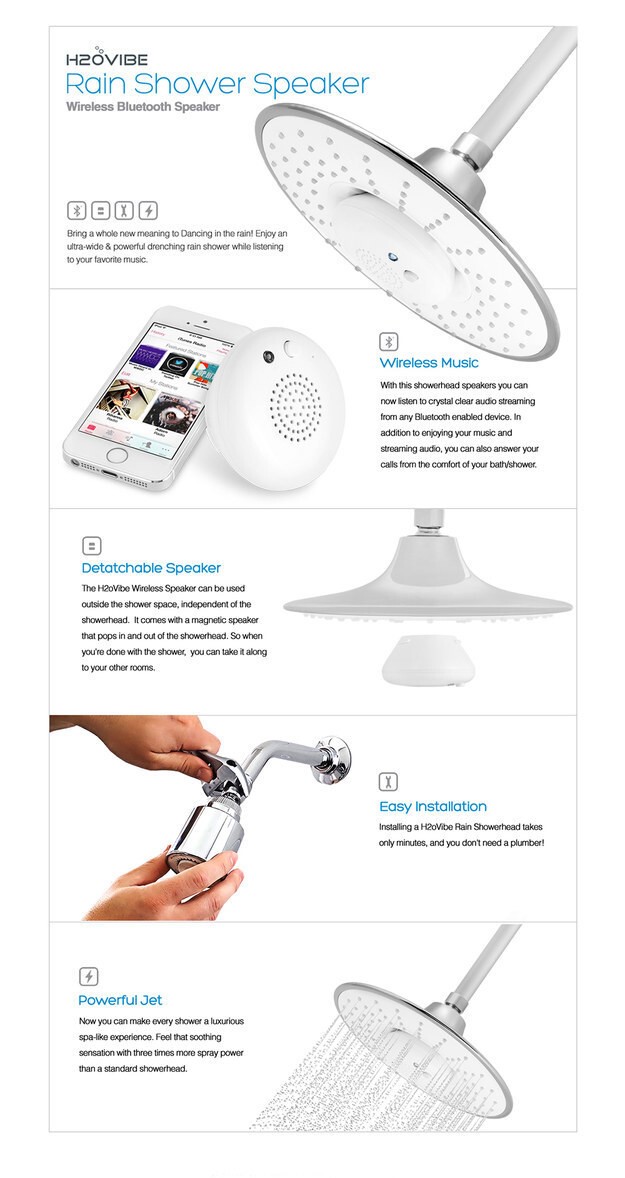 6. Насадка на душ с Bluetooth-динамиком 