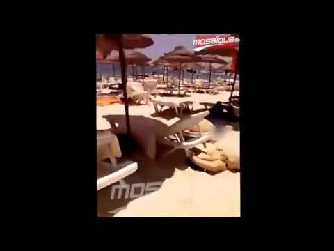 Теракт на пляже в Тунисе - видео очевидца 