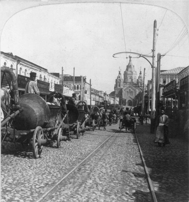 Сибирская пристань и Собор Александра Невского Нижний Новгород. 1902г.