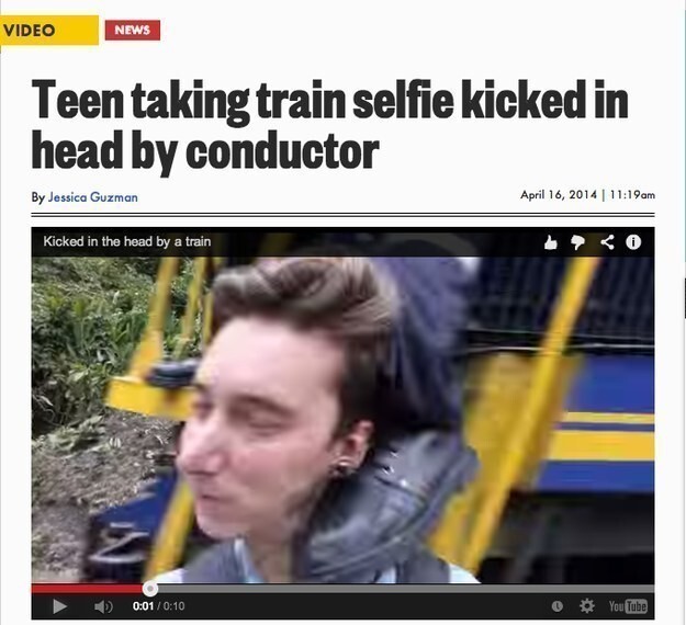 17. Этот подросток, который хотел сделать селфи на фоне поезда, но машинист ударил его ногой по голове
