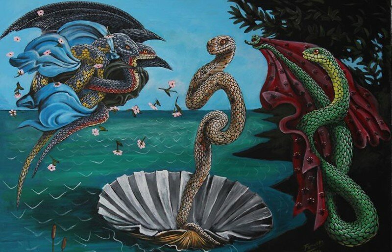 "Рождение змеиной Венеры" по мотивам картины  Боттичелли