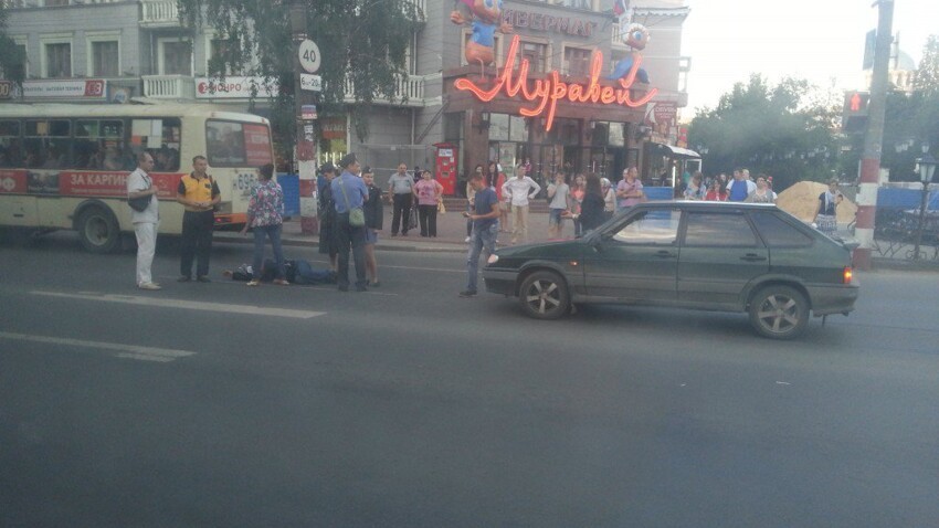 Наезд на пьяного пешехода в Нижнем Новгороде