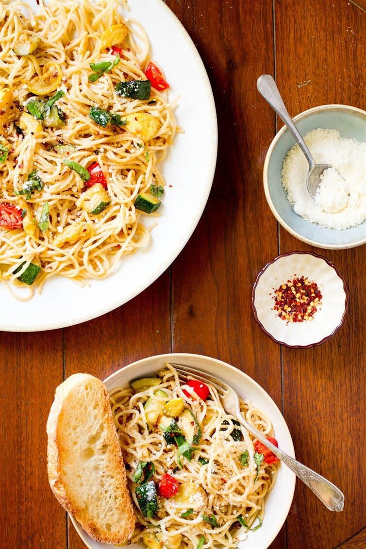 4. Спагетти с обжаренными овощами