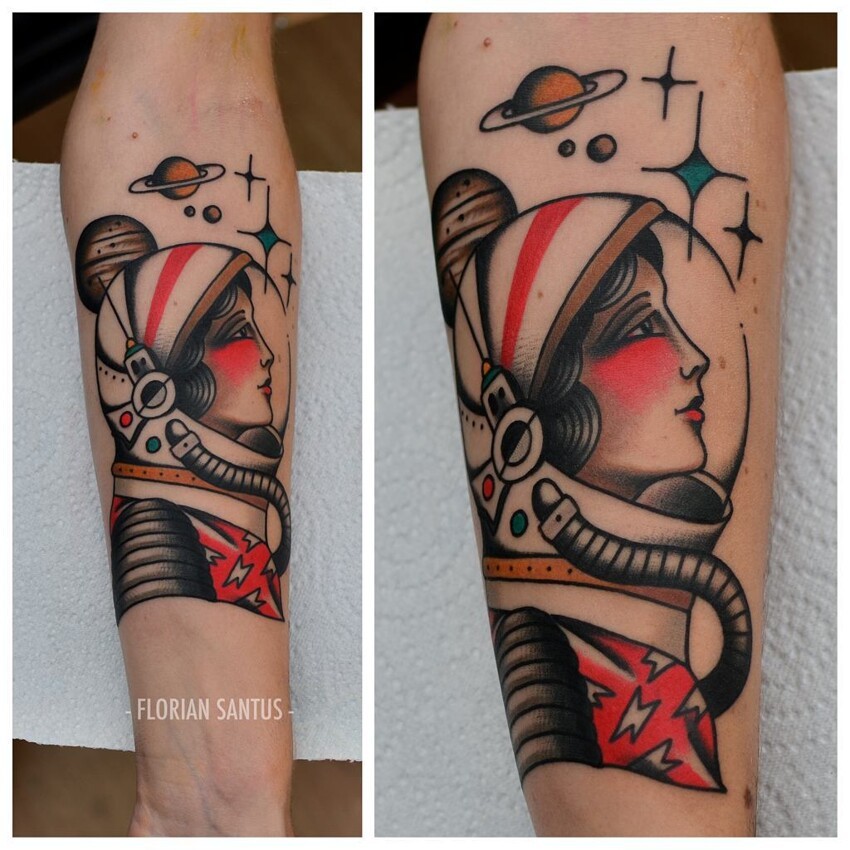 Татуировка "Женщина-космонавт"