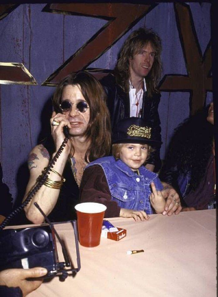 Оззи Осборн с сыном Джеком, 1990-е года