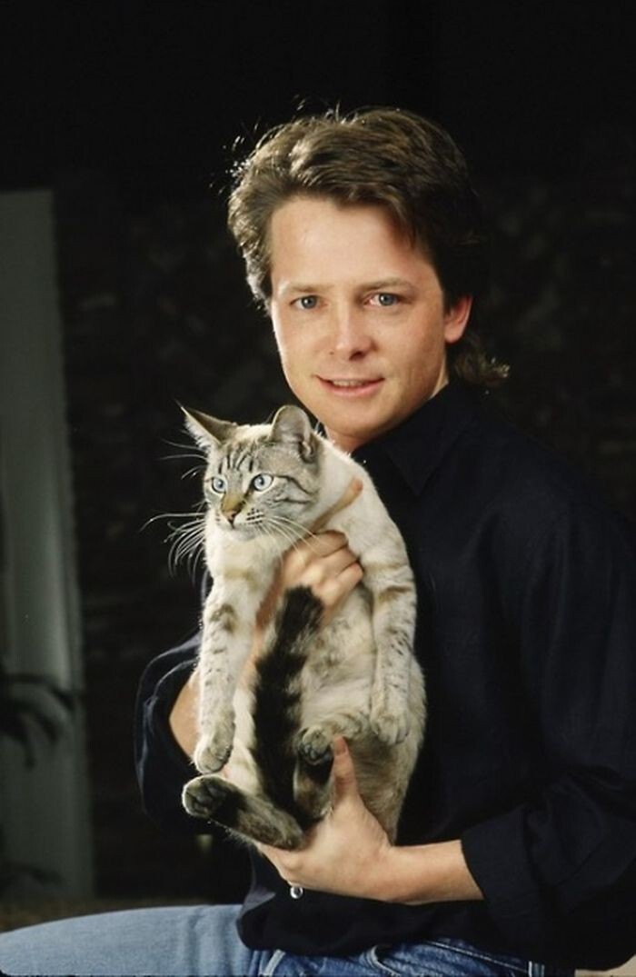 Звезда культовой кинотрилогии «Назад в будущее» Майкл Джей Фокс с котом