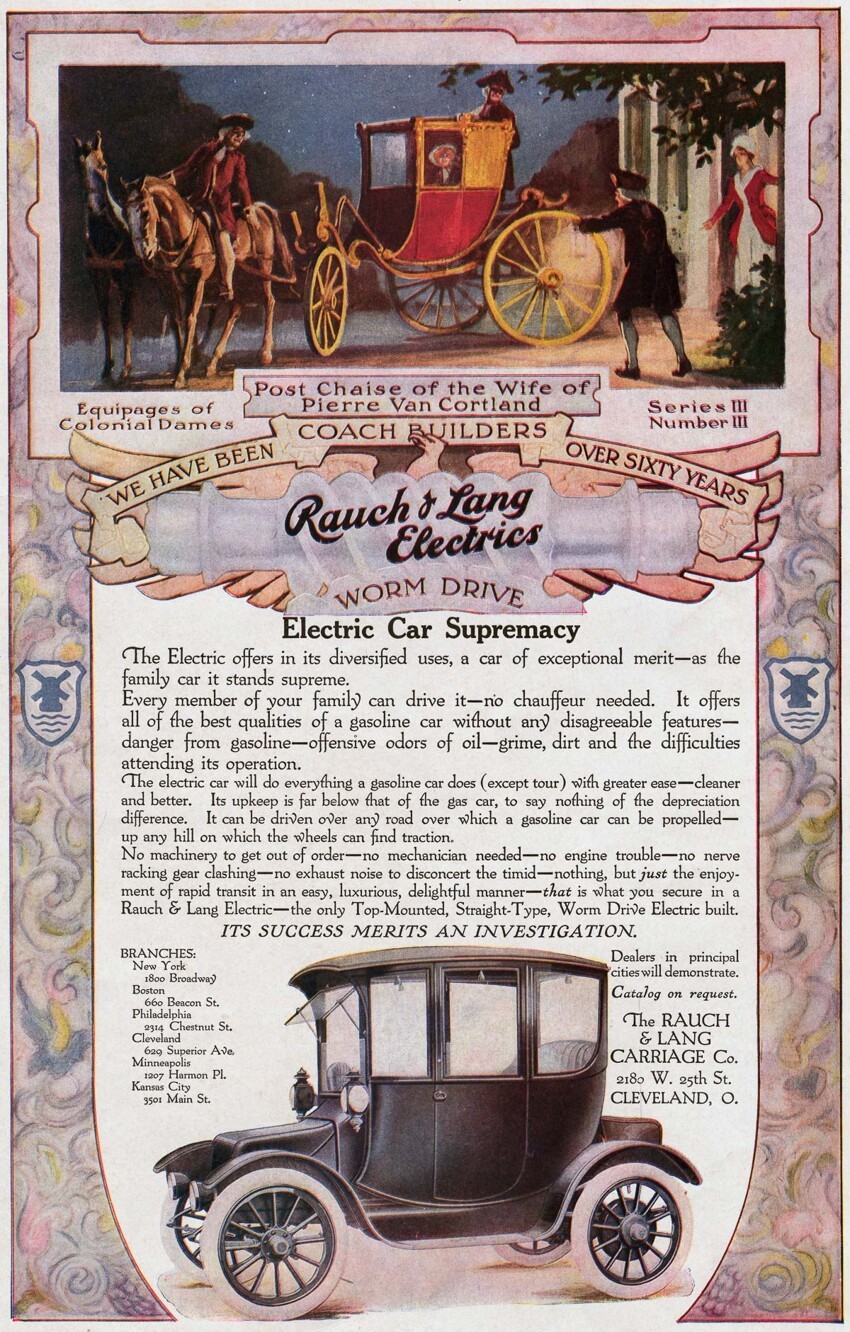1910г. Реклама элекроавтомобиля.
