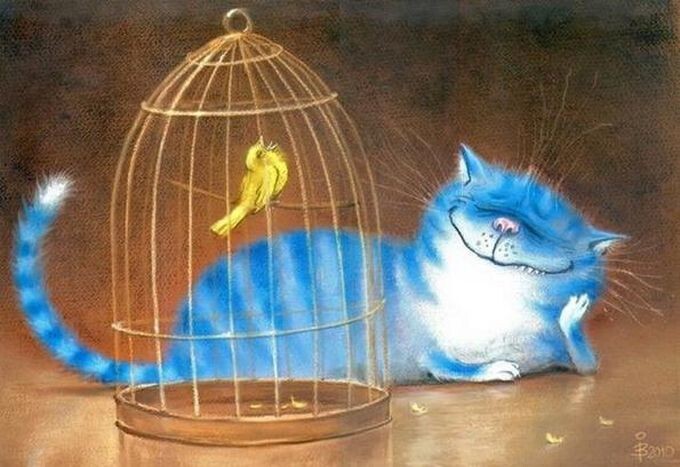 Синие коты художницы Ирины Зенюк