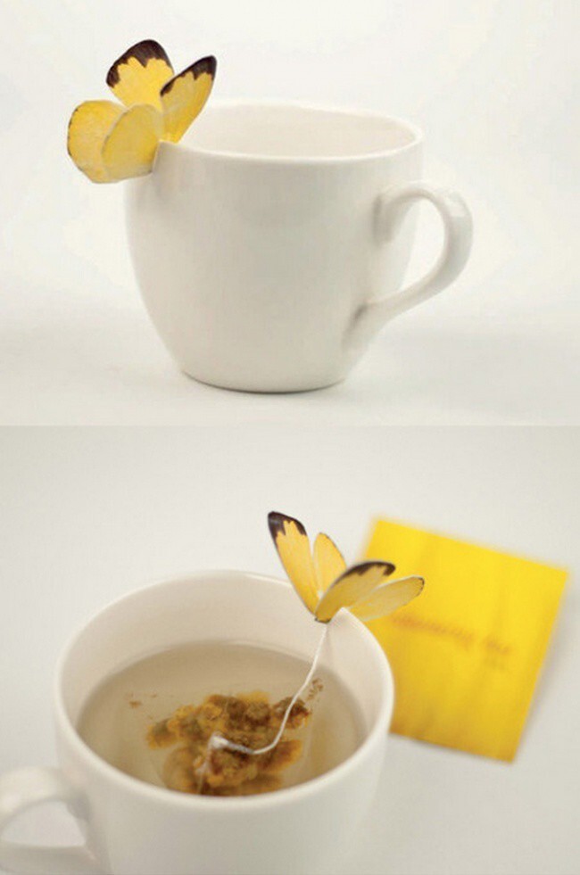 Чайный пакетик — бабочка