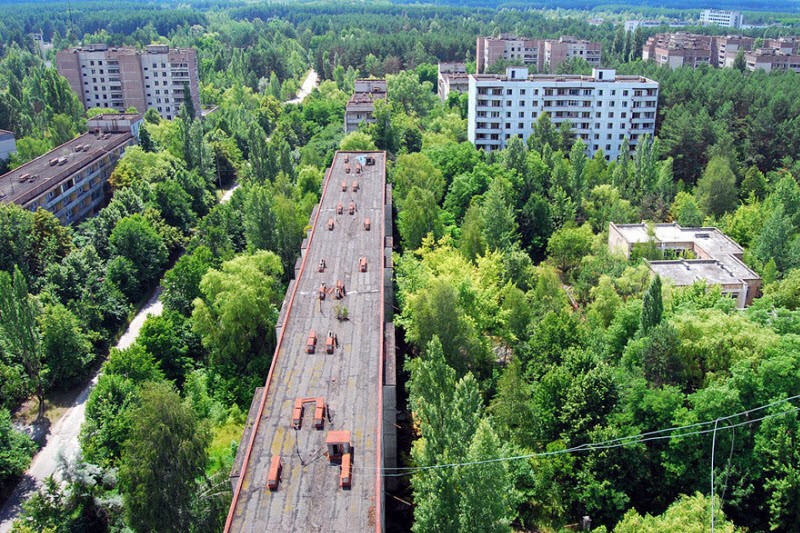 Покинутый радиоактивный город Припять, Украина.