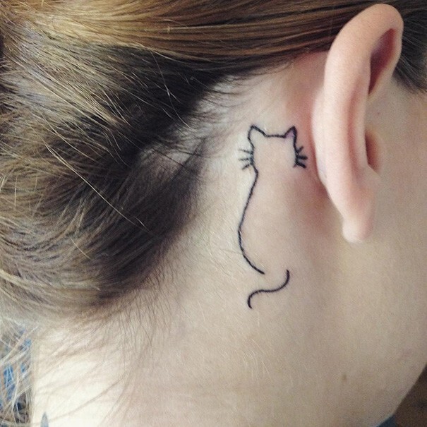 20 крутых минималистичных татуировок для любителей кошек