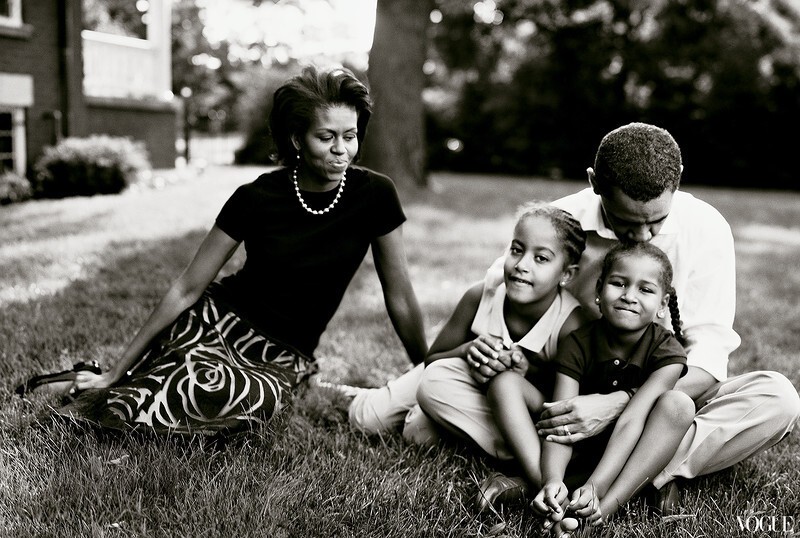 Барак Обама с семьёй