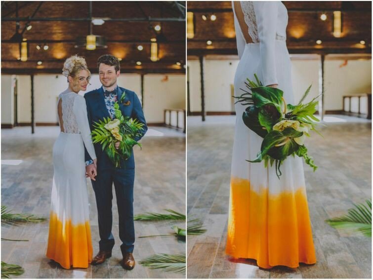 Дерзкое платье с оранжевым низом