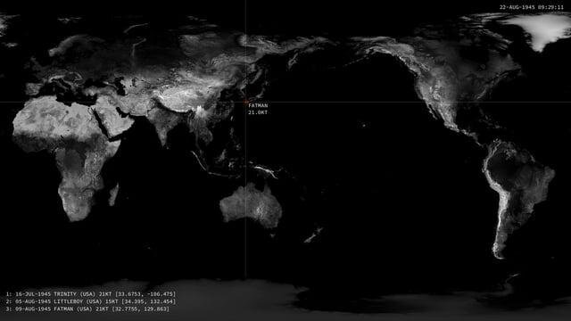 Все ядерные взрывы в истории человечества на одной карте 